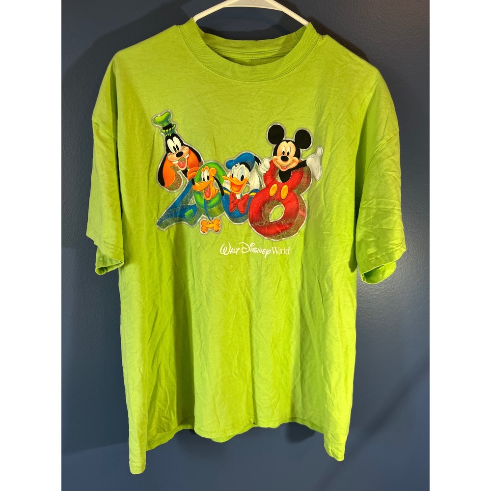 Disney T-Shirt Men's XL Green 2008 Walt Disney World Character Graphic